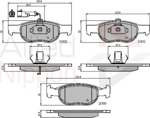 Comline ADB1479 - Kit pastiglie freno, Freno a disco autozon.pro