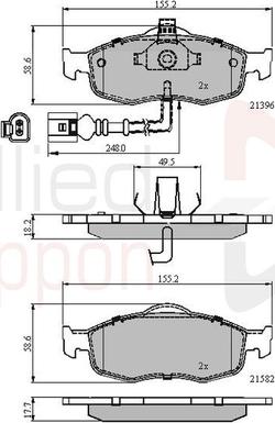 Comline ADB1514 - Kit pastiglie freno, Freno a disco autozon.pro