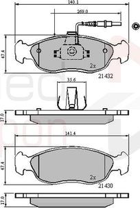 Comline ADB1570 - Kit pastiglie freno, Freno a disco autozon.pro