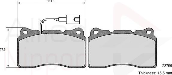 Comline ADB16050 - Kit pastiglie freno, Freno a disco autozon.pro