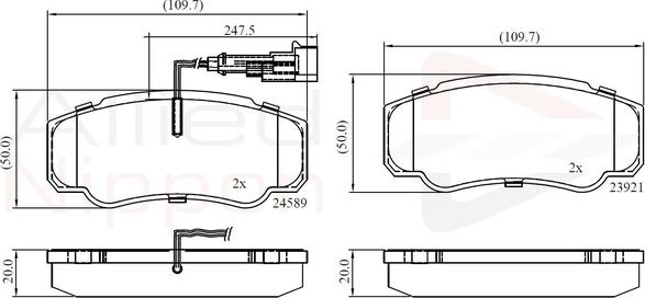 Comline ADB16032 - Kit pastiglie freno, Freno a disco autozon.pro