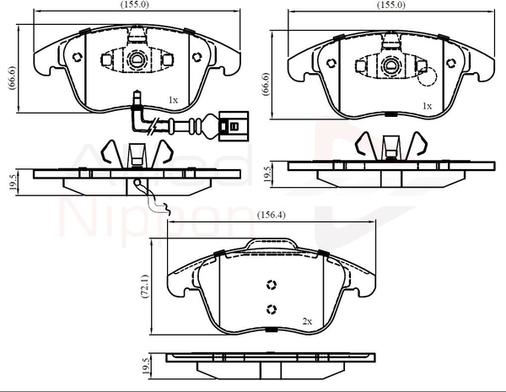 Comline ADB16022 - Kit pastiglie freno, Freno a disco autozon.pro