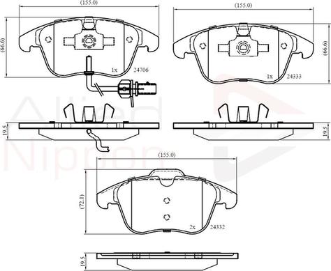 Comline ADB11591 - Kit pastiglie freno, Freno a disco autozon.pro