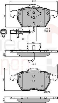 Comline ADB11542 - Kit pastiglie freno, Freno a disco autozon.pro