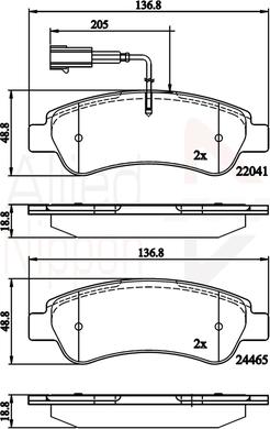 Comline ADB11604 - Kit pastiglie freno, Freno a disco autozon.pro