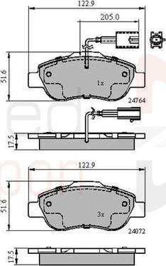 Comline ADB11600 - Kit pastiglie freno, Freno a disco autozon.pro