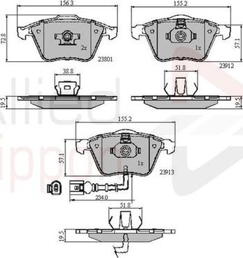 Comline ADB11628 - Kit pastiglie freno, Freno a disco autozon.pro