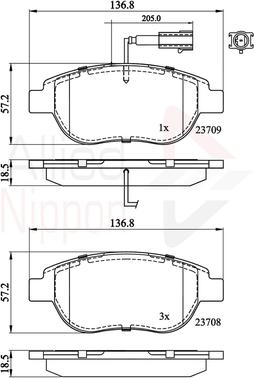 Comline ADB11038 - Kit pastiglie freno, Freno a disco autozon.pro