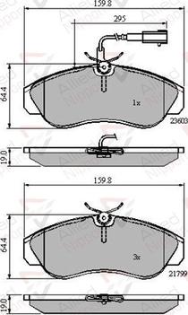 Comline ADB11032 - Kit pastiglie freno, Freno a disco autozon.pro