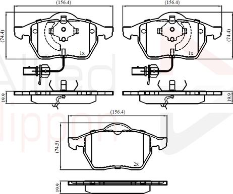 Comline ADB11025 - Kit pastiglie freno, Freno a disco autozon.pro