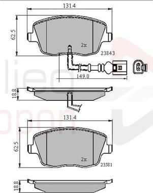 Comline ADB11147 - Kit pastiglie freno, Freno a disco autozon.pro