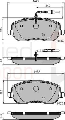 Comline ADB11158 - Kit pastiglie freno, Freno a disco autozon.pro