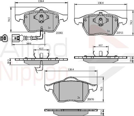 Comline ADB11111 - Kit pastiglie freno, Freno a disco autozon.pro