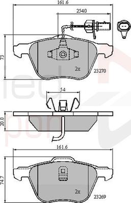 Comline ADB11136 - Kit pastiglie freno, Freno a disco autozon.pro