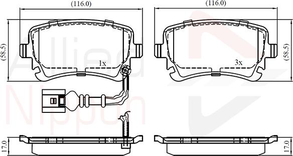 Comline ADB11313 - Kit pastiglie freno, Freno a disco autozon.pro