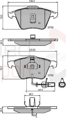 Comline ADB11200 - Kit pastiglie freno, Freno a disco autozon.pro