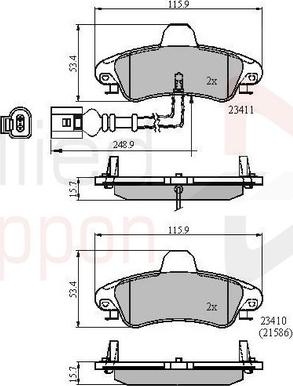 Comline ADB11235 - Kit pastiglie freno, Freno a disco autozon.pro