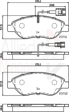 Comline ADB11222 - Kit pastiglie freno, Freno a disco autozon.pro