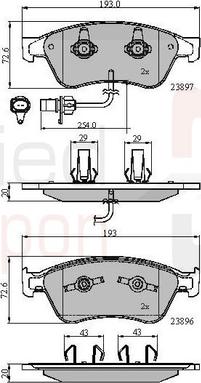 Comline ADB11740 - Kit pastiglie freno, Freno a disco autozon.pro