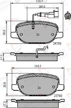 Comline ADB11769 - Kit pastiglie freno, Freno a disco autozon.pro