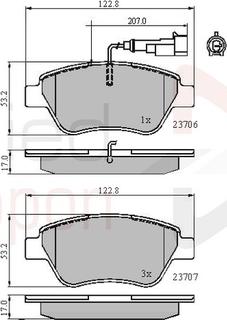 Comline ADB11702 - Kit pastiglie freno, Freno a disco autozon.pro