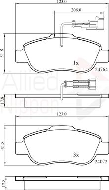 Comline ADB11785 - Kit pastiglie freno, Freno a disco autozon.pro