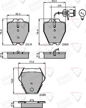 Comline ADB11770 - Kit pastiglie freno, Freno a disco autozon.pro