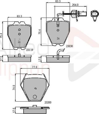 Comline ADB11771 - Kit pastiglie freno, Freno a disco autozon.pro