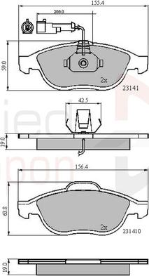 Comline ADB1856 - Kit pastiglie freno, Freno a disco autozon.pro