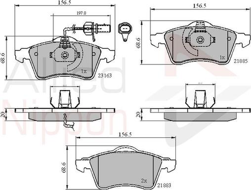 Comline ADB1852 - Kit pastiglie freno, Freno a disco autozon.pro