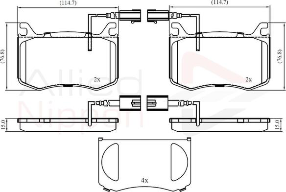 Comline ADB12422 - Kit pastiglie freno, Freno a disco autozon.pro