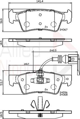 Comline ADB12244 - Kit pastiglie freno, Freno a disco autozon.pro