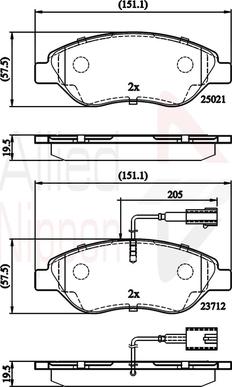 Comline ADB12213 - Kit pastiglie freno, Freno a disco autozon.pro