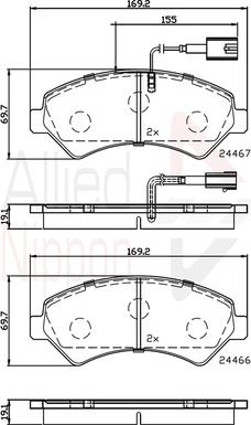 Comline ADB12225 - Kit pastiglie freno, Freno a disco autozon.pro