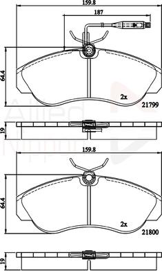 Comline ADB1275 - Kit pastiglie freno, Freno a disco autozon.pro