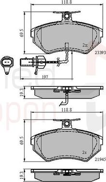 Comline ADB1736 - Kit pastiglie freno, Freno a disco autozon.pro