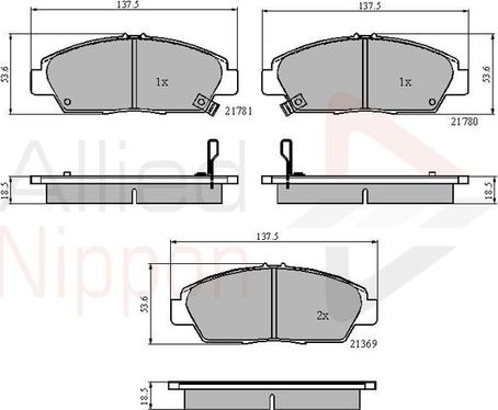 Comline ADB3446 - Kit pastiglie freno, Freno a disco autozon.pro