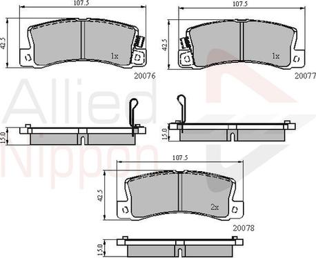 Comline ADB3458 - Kit pastiglie freno, Freno a disco autozon.pro