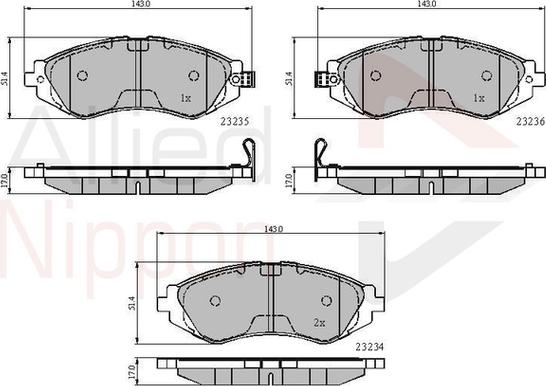 Comline ADB3435 - Kit pastiglie freno, Freno a disco autozon.pro