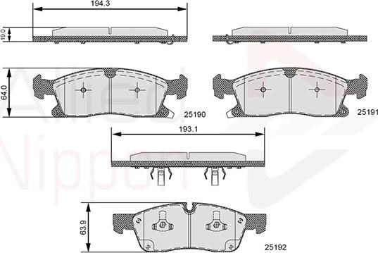 Comline ADB36096 - Kit pastiglie freno, Freno a disco autozon.pro