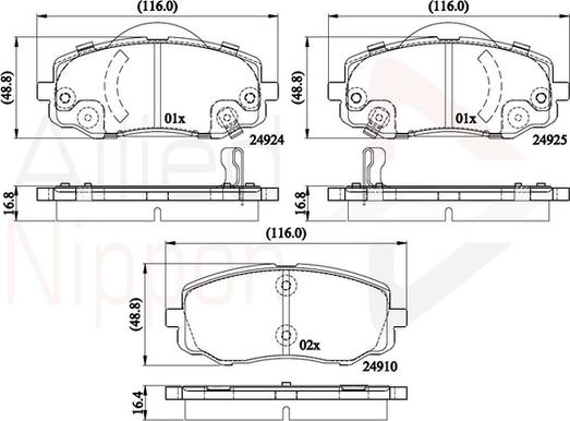 Comline ADB36008 - Kit pastiglie freno, Freno a disco autozon.pro