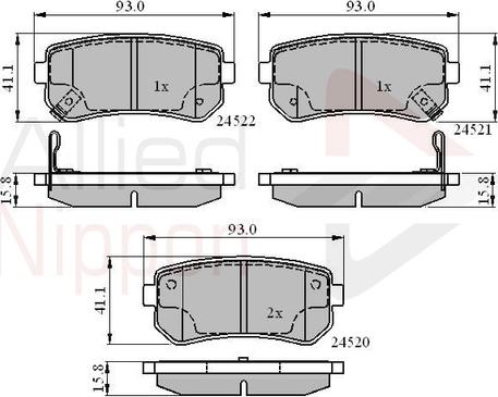 Comline ADB31543 - Kit pastiglie freno, Freno a disco autozon.pro