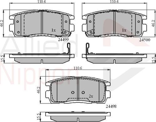 Comline ADB31580 - Kit pastiglie freno, Freno a disco autozon.pro