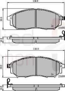 Comline ADB31524 - Kit pastiglie freno, Freno a disco autozon.pro