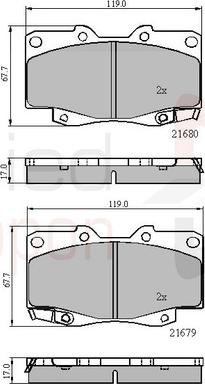 Comline ADB31574 - Kit pastiglie freno, Freno a disco autozon.pro