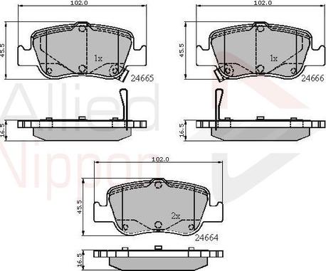 Comline ADB31572 - Kit pastiglie freno, Freno a disco autozon.pro