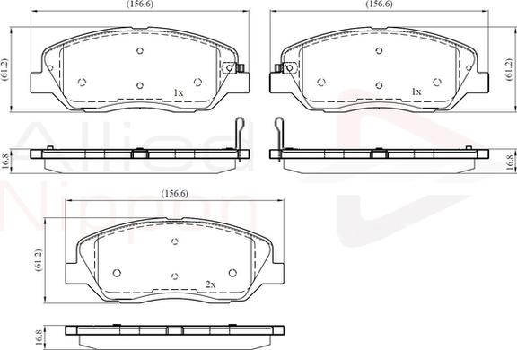 Comline ADB31676 - Kit pastiglie freno, Freno a disco autozon.pro