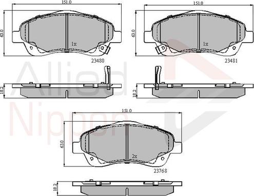 Comline ADB31140 - Kit pastiglie freno, Freno a disco autozon.pro