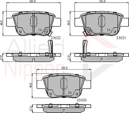 Comline ADB31141 - Kit pastiglie freno, Freno a disco autozon.pro