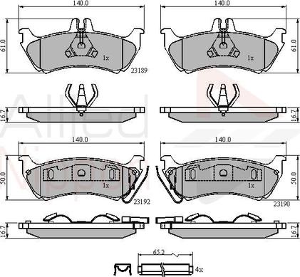 Comline ADB31148 - Kit pastiglie freno, Freno a disco autozon.pro